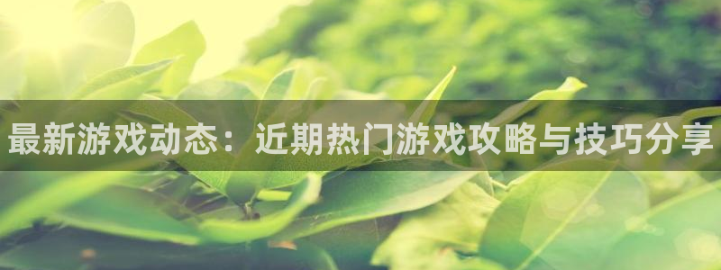 欧博娱乐什么意思：最新游戏动态：近期热门游戏攻略与技巧分享
